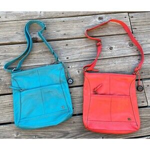 (2) The Sak Iris Pebbled Leather Adjustable Crossbody Shoulder Bags